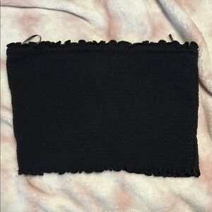Black Smocked Tube Top